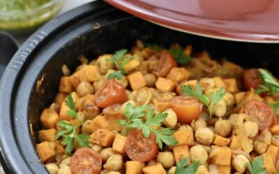 Honey and Harissa Chickpea and Sweet Potato Tagine