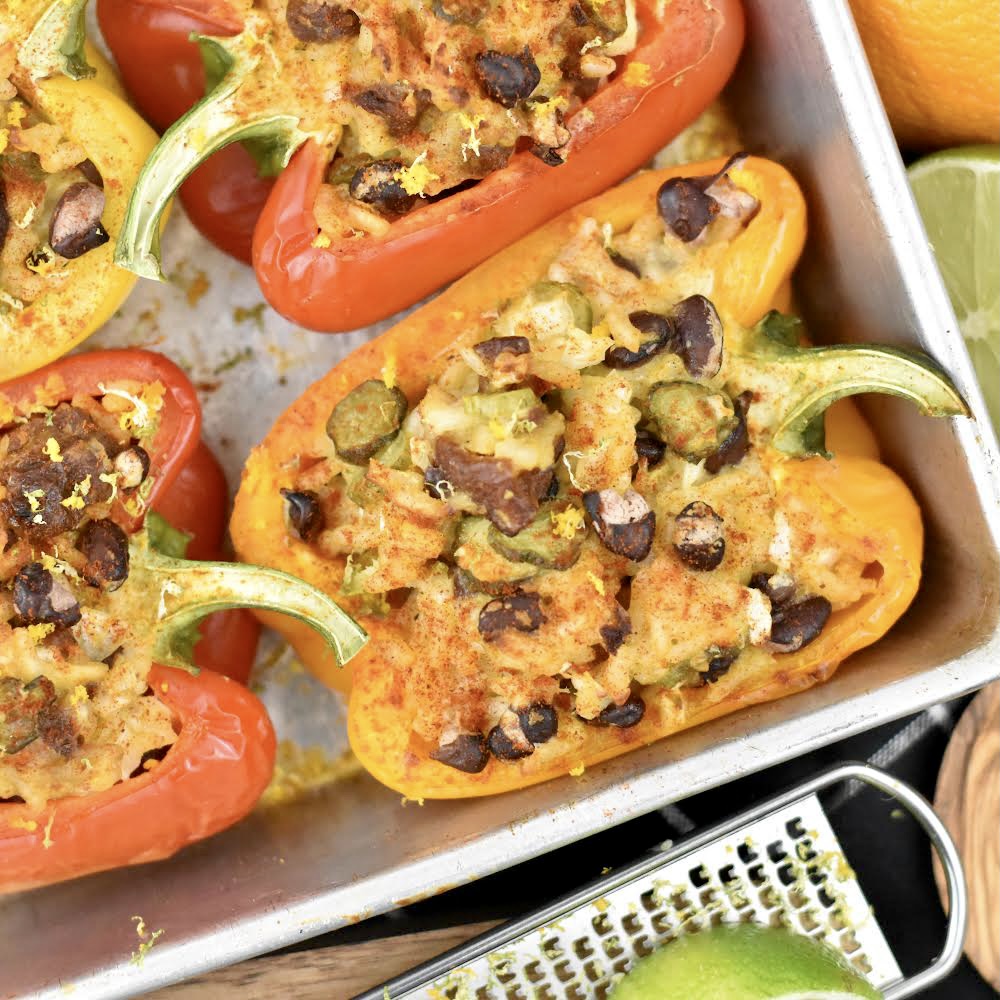 Cuban Sandwich inspired Stuffed Peppers