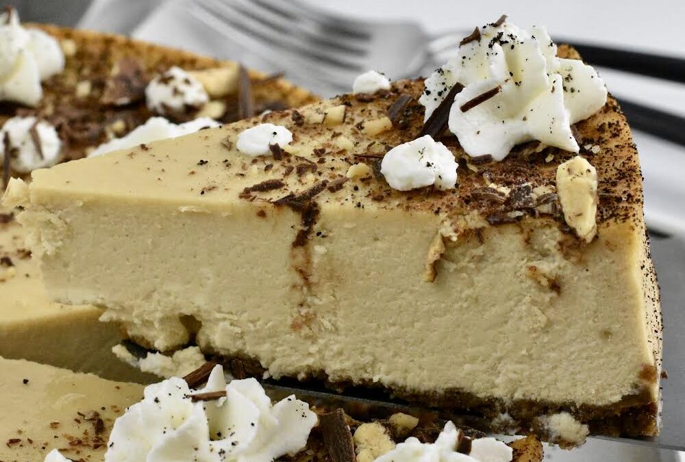 Espresso Cheesecake with a Gingerbread Crust