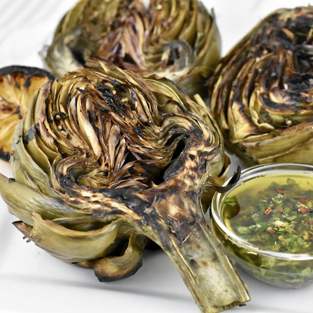 Grilled Artichokes With Fresh Herb Infused Olive Oil - Myka App