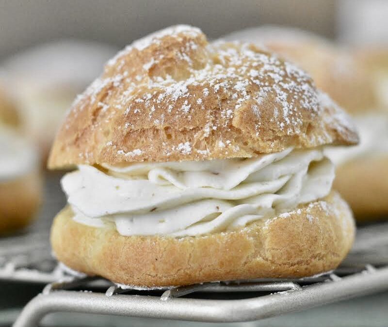 Pistachio, Maple & Goat Cheese Cream Puffs